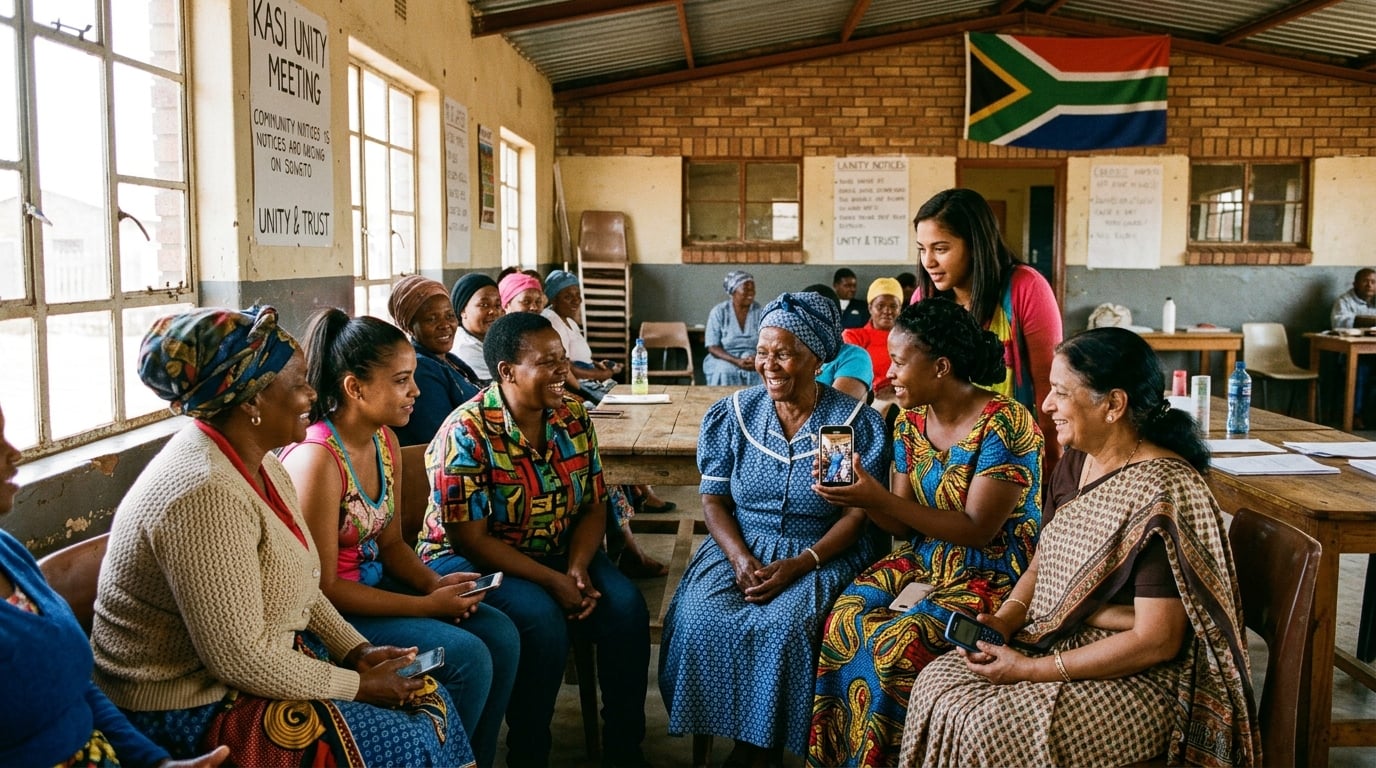 South African stokvel community group meeting together